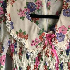 Vintage Floral Print Dress Gunne Sax Style